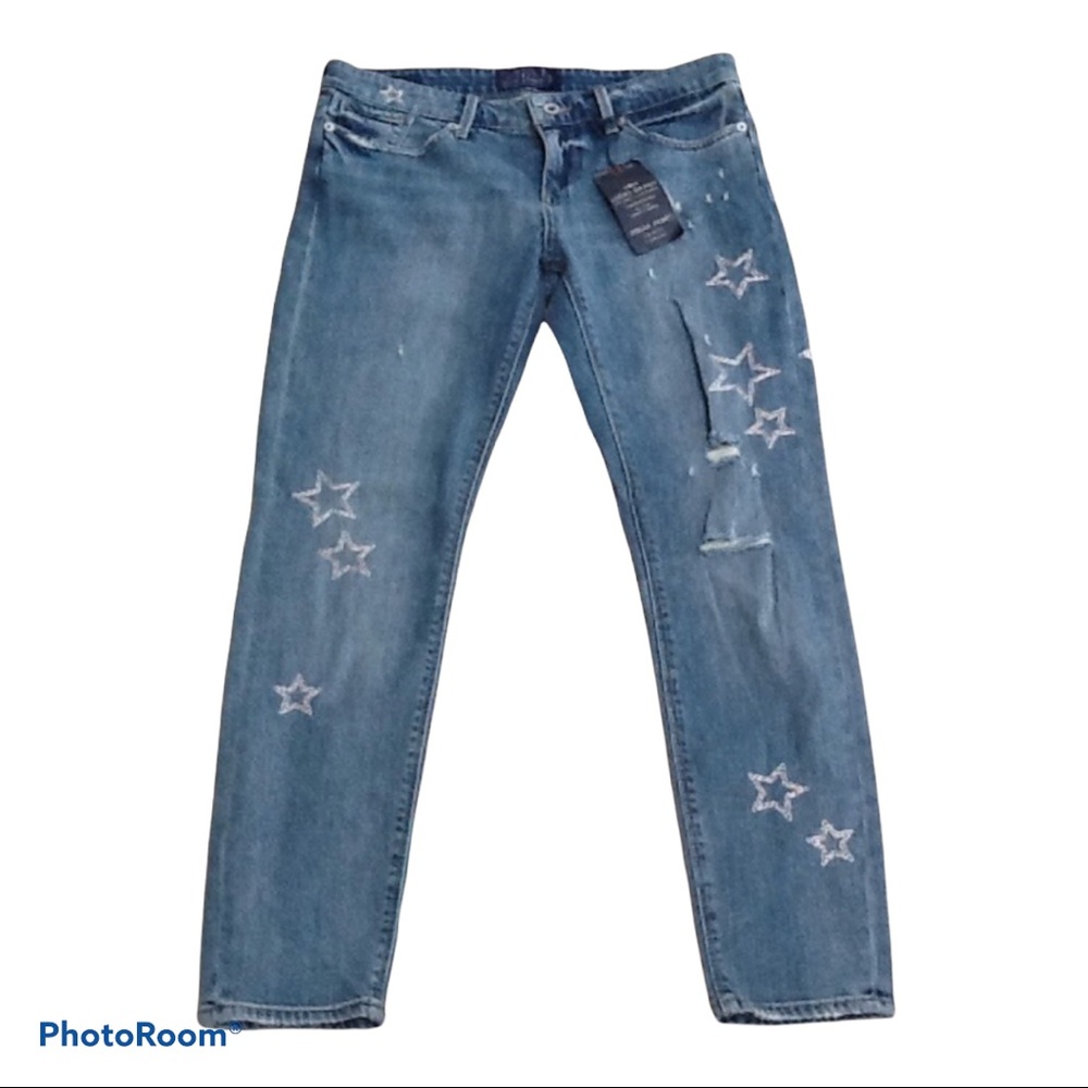 Lucky Brand Embroidered Stars Skinny Jean NWT